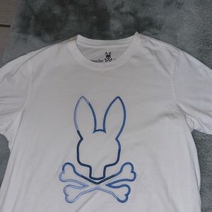 White and blue-light blue Psycho Bunny T-Shirt!!